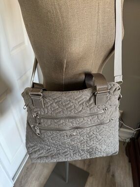 Kipling Quilted Crossbody Computer Tote Bag - Grey